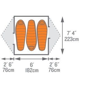 Kelty Trail Ridge 3 sleeping diagram