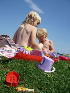 Kids on a safe camping trip